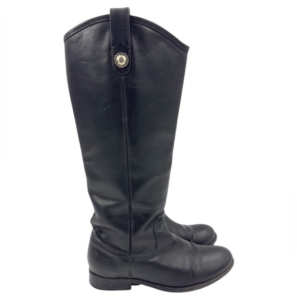 Frye Womens Melissa Button Tall Boots Size 6 Black Knee Riding Equestrian Vtg - Picture 1 of 16